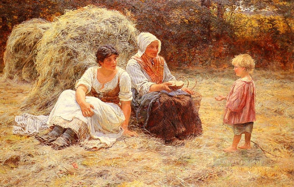 Midday Rest rural family Frederick E Morgan Oil Paintings